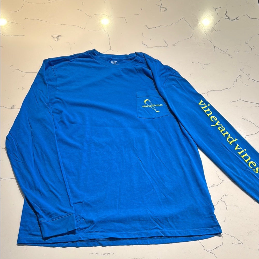 Vineyard Vines Blue Long Sleeve Tee Casual Comfort - Hang Gliders